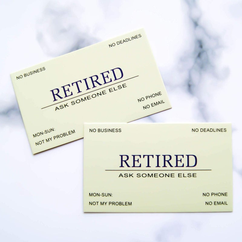 RXBC2011 بطاقات عمل متقاعدين RXBC2011 (عبوة من 50، أخضر فاتح، علبة فضية) هدية تقاعد مضحكة للرجال، النساء، الزملاء، الموظفين، المدير، الأصدقاء، الزملاء - Image 3